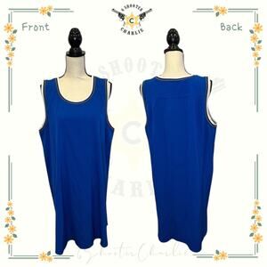 Women's ABS Allen B. Schwartz Sleeveless Shirt Dress Royal Blue Size 2XL